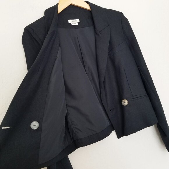 Jason Wu Double Breasted Linen Blend Cropped Blazer Jacket S Black $310 Designer - Picture 12 of 15